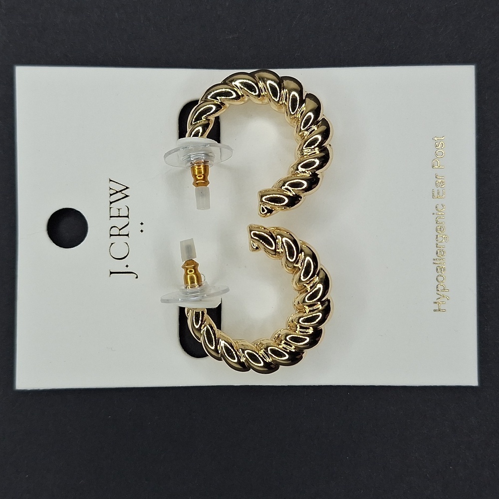 Twisted Gold Hoop earrings chunky J. Crew minimalist